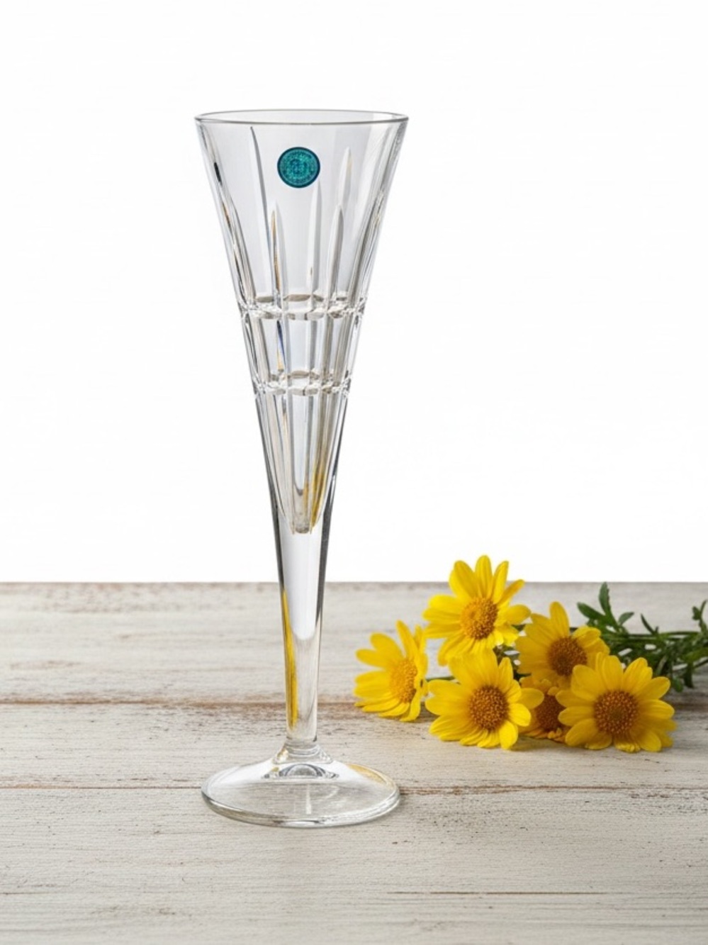 Vintage Bohemia Crystal Toasting Flute 24% PbO Czech Republic 10.25"